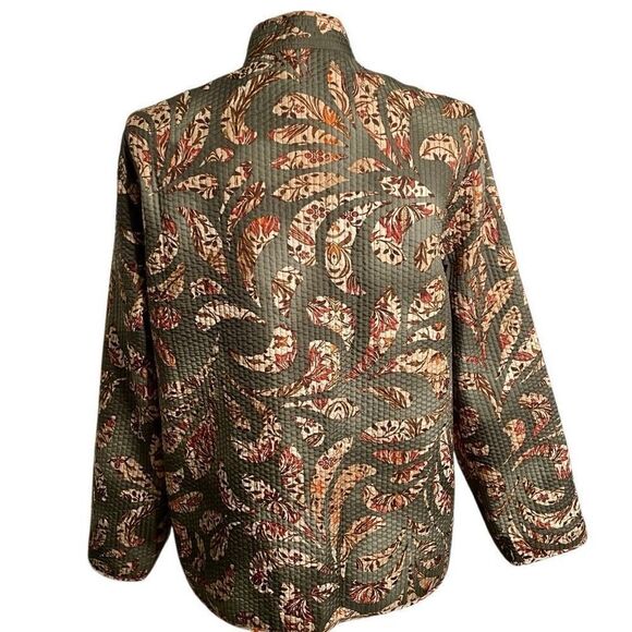 Womens Reversible Quilted Kantha Weave Jacket 1X Mosaic Tapestry Lightweight - Picture 4 of 5